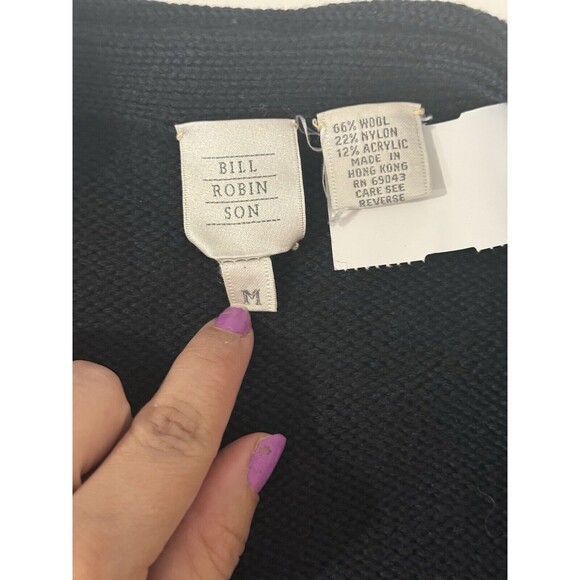 Bill Robin Son Mens M Wool Cardigan Boho Grandpacore Oversized Grunge Globincore - Picture 3 of 3